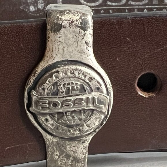 Fossil Mens Italian Leather Belt Size 40 - Picture 4 of 7
